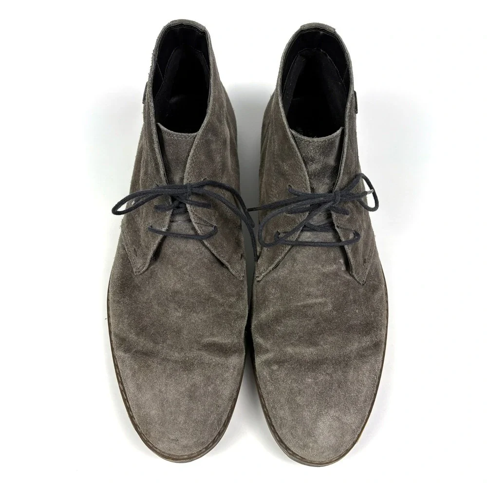 Nordstrom Mens Shop Grayson Waterproof Suede Chukka Boot Sz 46 12.5/13 Gray Itly